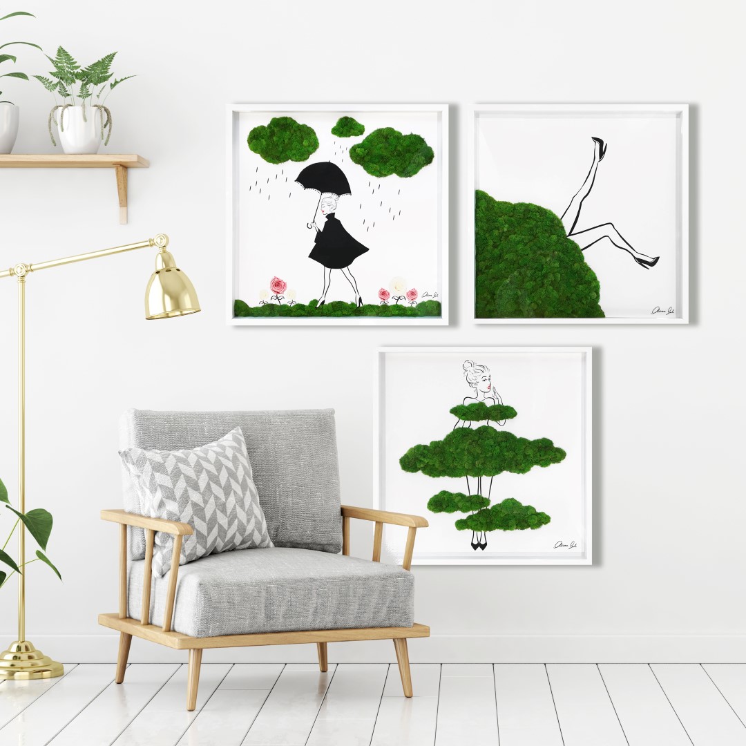 Moss Ladies Set of 3 | Wall Art by Oliver Gal